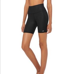 ALO YOGA glossy high waist biker shorts